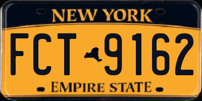 NY license plate FCT9162