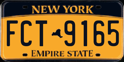 NY license plate FCT9165