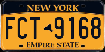 NY license plate FCT9168