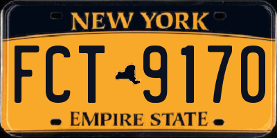 NY license plate FCT9170
