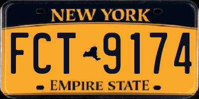 NY license plate FCT9174