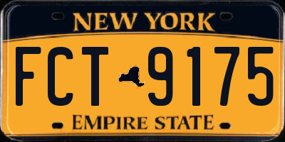 NY license plate FCT9175