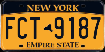 NY license plate FCT9187