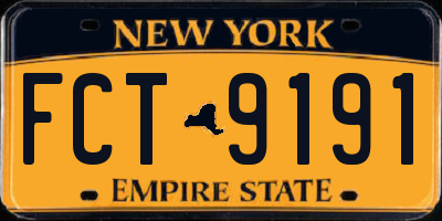 NY license plate FCT9191