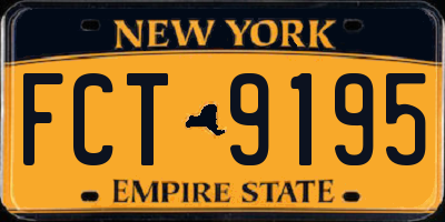 NY license plate FCT9195