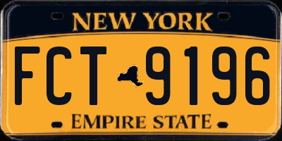 NY license plate FCT9196