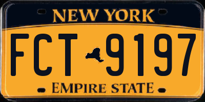 NY license plate FCT9197