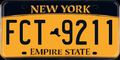 NY license plate FCT9211