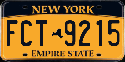 NY license plate FCT9215