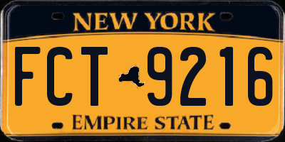 NY license plate FCT9216