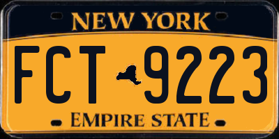 NY license plate FCT9223
