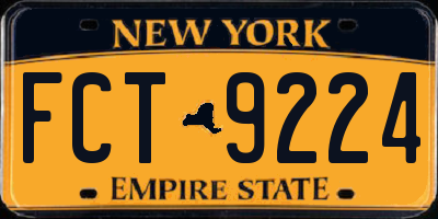 NY license plate FCT9224