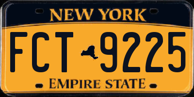 NY license plate FCT9225