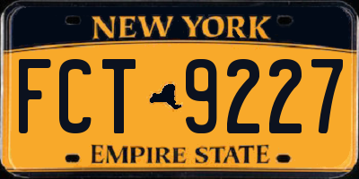 NY license plate FCT9227