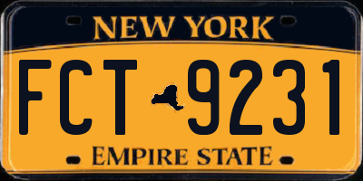 NY license plate FCT9231