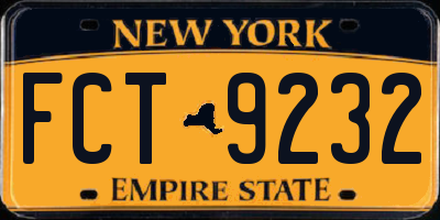 NY license plate FCT9232