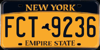 NY license plate FCT9236