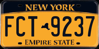 NY license plate FCT9237