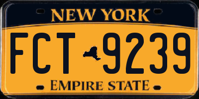 NY license plate FCT9239