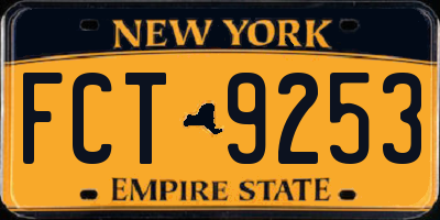 NY license plate FCT9253