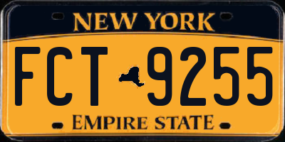 NY license plate FCT9255