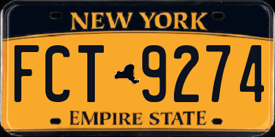 NY license plate FCT9274