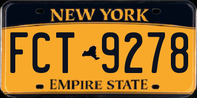 NY license plate FCT9278