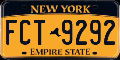 NY license plate FCT9292