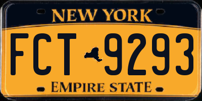 NY license plate FCT9293
