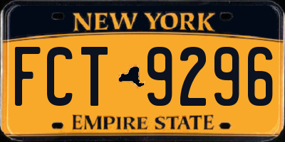 NY license plate FCT9296
