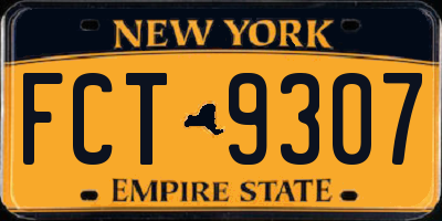 NY license plate FCT9307