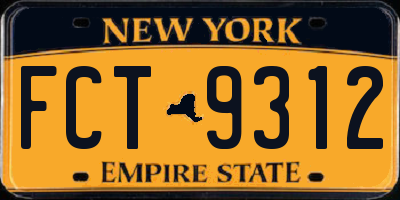 NY license plate FCT9312