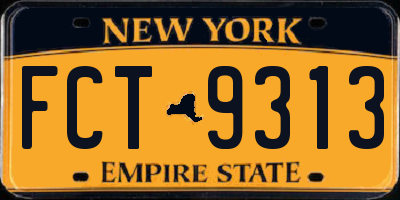 NY license plate FCT9313