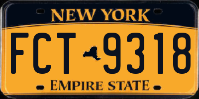 NY license plate FCT9318