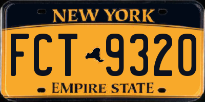NY license plate FCT9320