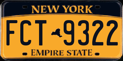 NY license plate FCT9322