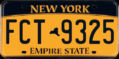 NY license plate FCT9325