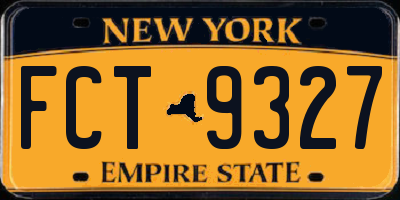 NY license plate FCT9327