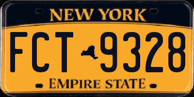 NY license plate FCT9328
