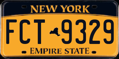 NY license plate FCT9329