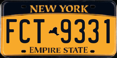 NY license plate FCT9331