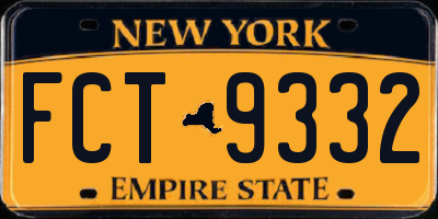 NY license plate FCT9332