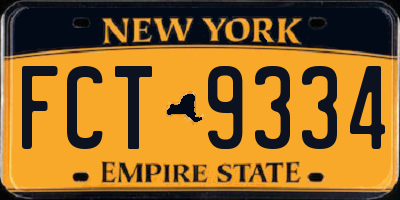 NY license plate FCT9334
