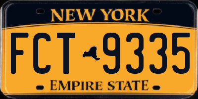 NY license plate FCT9335