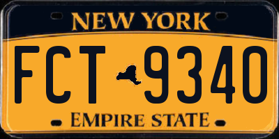 NY license plate FCT9340