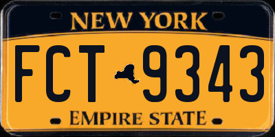 NY license plate FCT9343