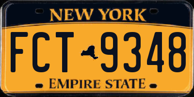 NY license plate FCT9348