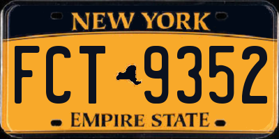 NY license plate FCT9352