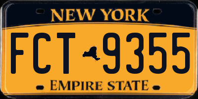 NY license plate FCT9355