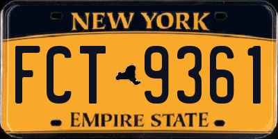 NY license plate FCT9361